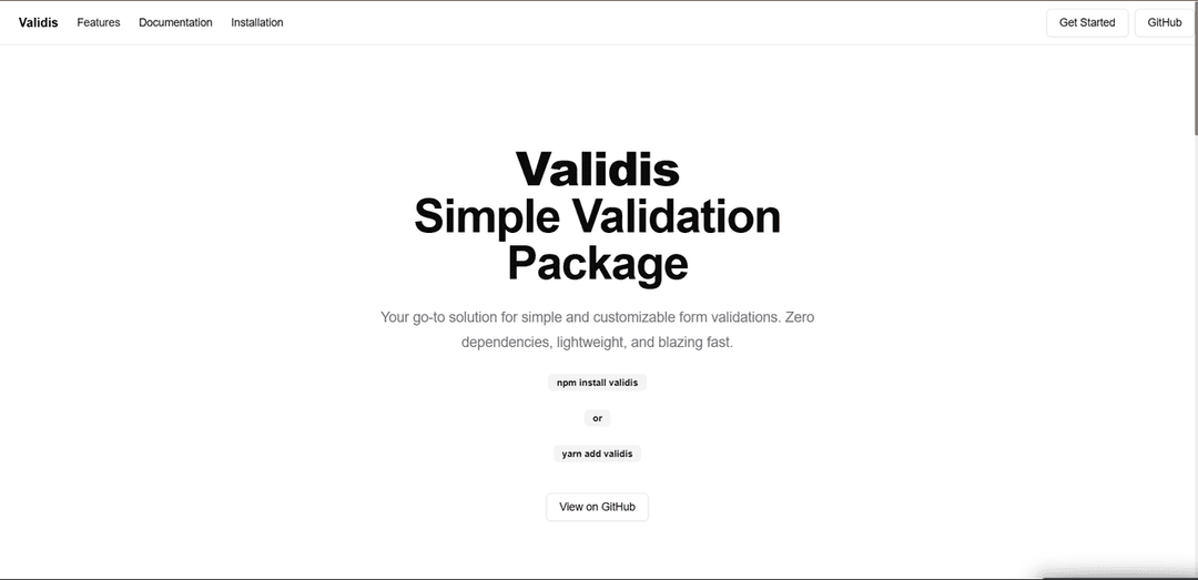 Validis – Simplify Your Form Validations